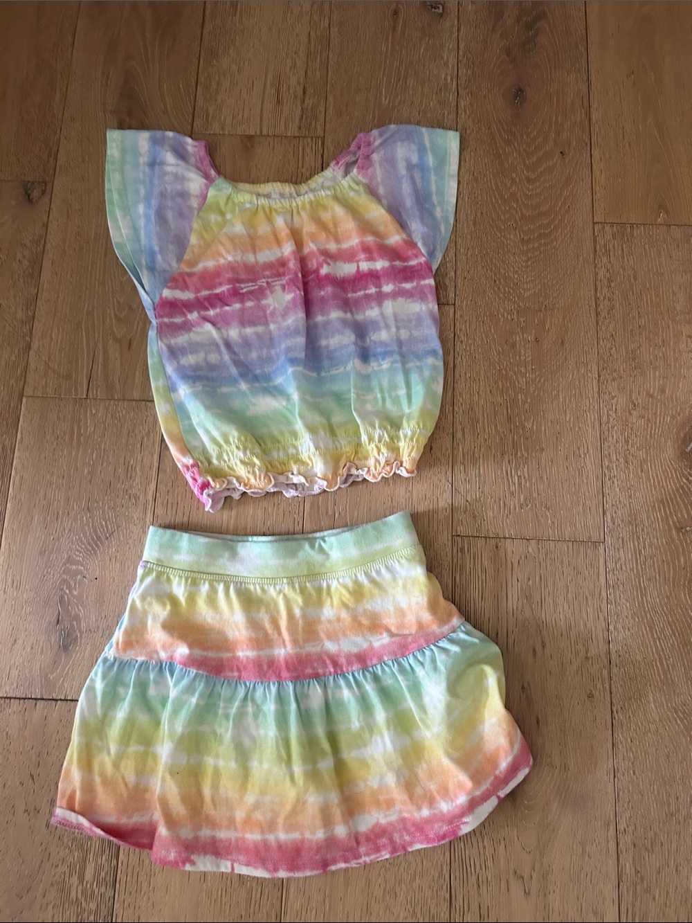 Place Girls Pastel Tie-Dye Top & Skirt Set